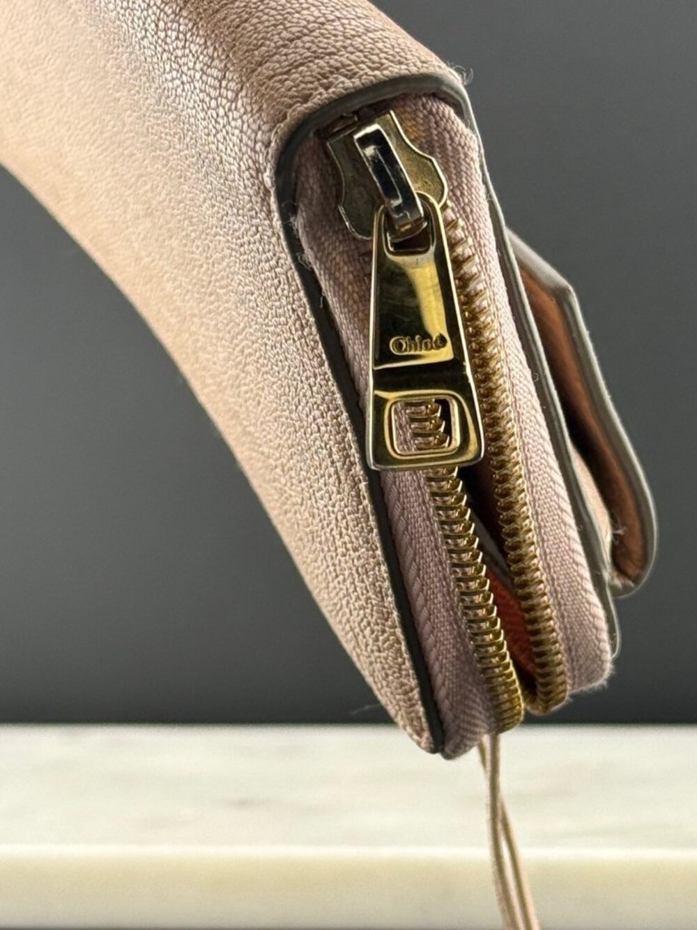 Authentic Chloe Drew Flap Wallet Pink Leather, Gold Hardware, Zip Wallet - Picture 7 of 14